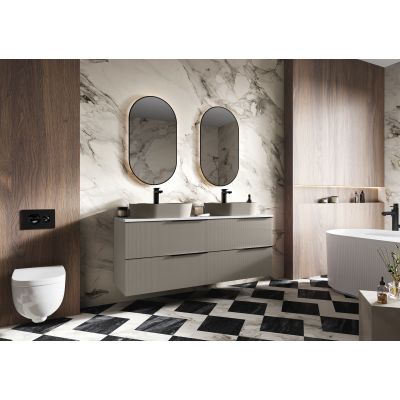 Umywalka 62x41.2 cm owalna nablatowa brąz/beż RE040620017020 Elita Babette