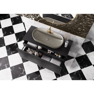 Umywalka 81.5x41.5 cm owalna nablatowa brąz/beż RE040820017020 Elita Babette