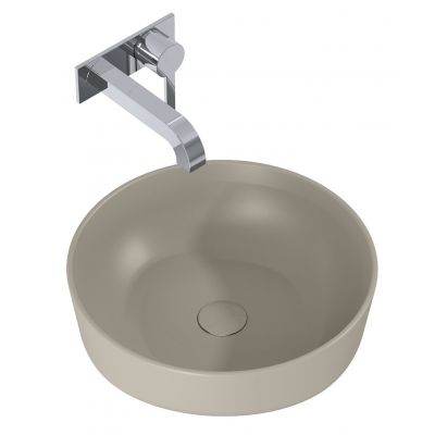 Umywalka 41.5x41.5 cm okrągła nablatowa brąz/beż RE040420047020 Elita Lorca