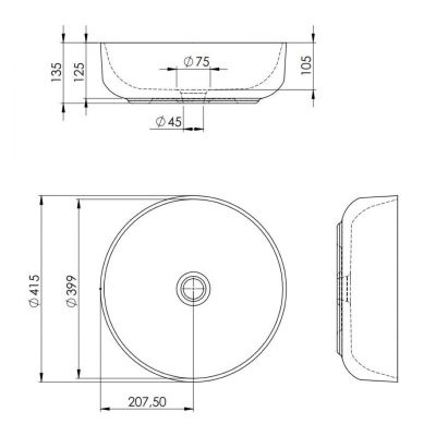 Umywalka 41.5x41.5 cm okrągła nablatowa brąz/beż RE040420047020 Elita Lorca