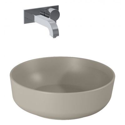 Umywalka 41.5x41.5 cm okrągła nablatowa brąz/beż RE040420047020 Elita Lorca