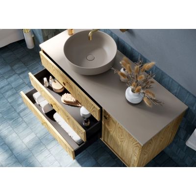 Umywalka 41.5x41.5 cm okrągła nablatowa brąz/beż RE040420047020 Elita Lorca