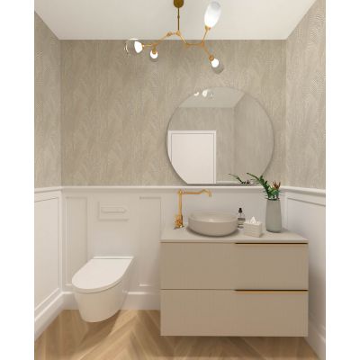 Umywalka 41.5x41.5 cm okrągła nablatowa brąz/beż RE040420047020 Elita Lorca