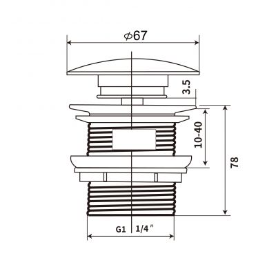 Korek do umywalki RE090000037010 Elita