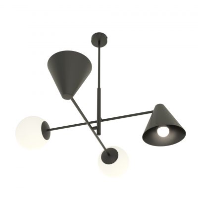 Lampa wisząca 4x10 W biała-czarna 13474 Emibig Hermes