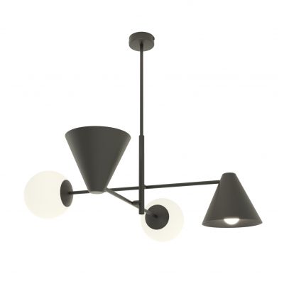 Lampa wisząca 4x10 W biała-czarna 13474 Emibig Hermes