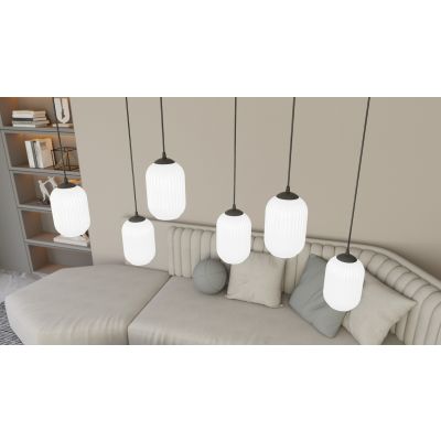Lampa wisząca 1x15 W biała-czarna 14351 Emibig Verdi
