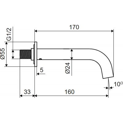 Wylewka do baterii wannowej chrom AREX1224CR Excellent Delta Pi