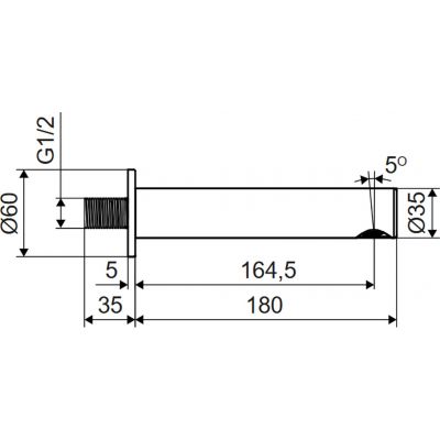 Wylewka do baterii wannowej grafitowa AREX1225AB Excellent Pi
