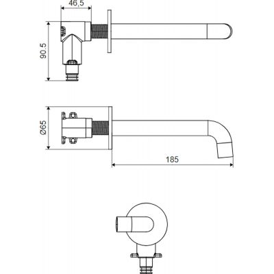 Wylewka do baterii wannowej chrom AREX1243CR Excellent Delta Pi
