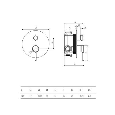 Excellent Pi AREX1245CR bateria wannowo-prysznicowa podtynkowa podtynkowa chrom