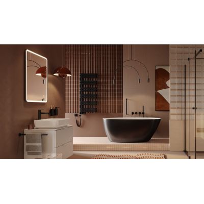 Lustro 60x80 cm prostokątne z oświetleniem z matą grzewczą czarny DOEXCO080060BL Excellent Corido