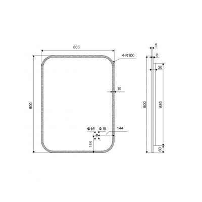 Lustro 60x80 cm prostokątne z oświetleniem biały DOEXLU080060AC Excellent Lumiro