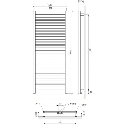 Grzejnik łazienkowy drabinkowy 121x50 cm GREXCO121CA Excellent Conti