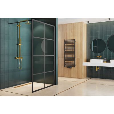 Grzejnik łazienkowy drabinkowy 121x50 cm czarny GREXHO121BL Excellent Horos