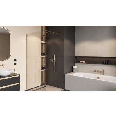 Ścianka prysznicowa walk-in 100 cm złoty szczotkowany/szkło przezroczyste KAEX15061000LPGB Excellent Vidoq