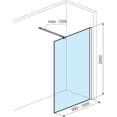 Ścianka prysznicowa walk-in 100 cm złoty szczotkowany/szkło przezroczyste KAEX15061000LPGB Excellent Vidoq
