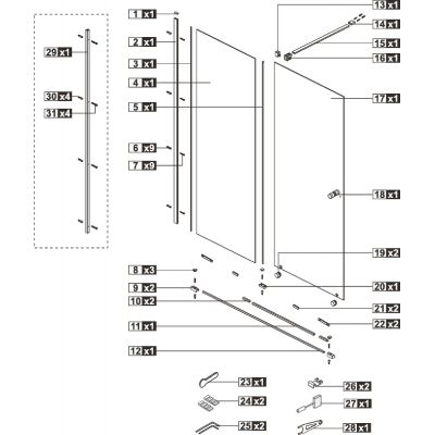Zestaw montażowy KAEX50121014GL Excellent Ortigo