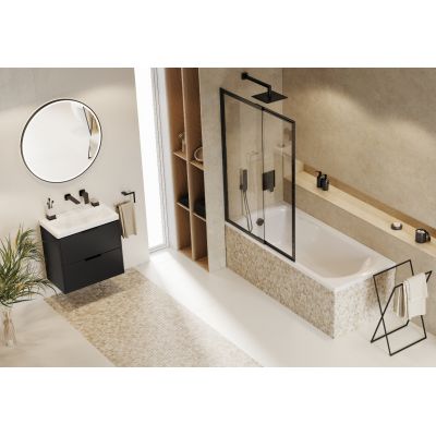 Lustro 60x80 cm prostokątne z oświetleniem z matą grzewczą czarny DOEXCO080060BL Excellent Corido