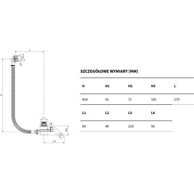 Excellent Moli ARIN3210WH syfon z przelewem biały