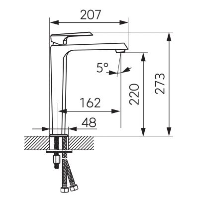 FDesign Brina FD1BRN2L11 bateria umywalkowa stojąca chrom