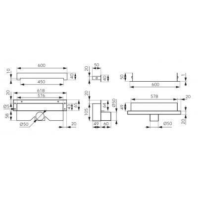 Odpływ liniowy 60 cm czarny FD74046001 FDesign Kleome