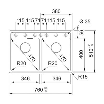 Zlewozmywak granitowy 76x51 cm biały 1140661785 Franke Maris