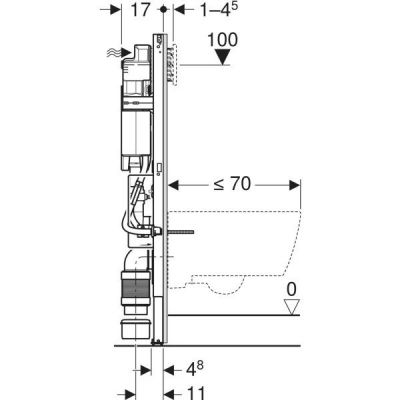 Stelaż podtynkowy do miski wc wiszącej 111396006 Geberit Duofix