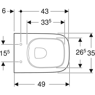 Miska WC wisząca bez kołnierza biały 500379018 Geberit Smyle Square