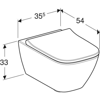 Zestaw miska z deską wisząca bez kołnierza biały 500683002 Geberit Smyle Square