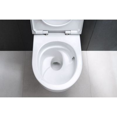 Miska WC z deską wolnoopadającą wisząca bez kołnierza spłukiwanie wirowe biały 502774008 Geberit Acanto