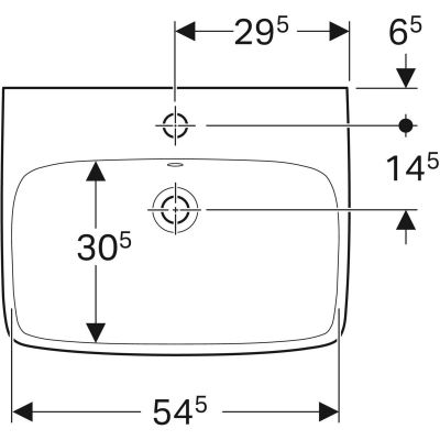 Umywalka 60x46 cm prostokątna ścienna biała 500300017 Geberit Selnova Square