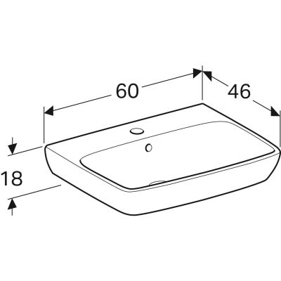Umywalka 60x46 cm prostokątna ścienna biała 500300017 Geberit Selnova Square