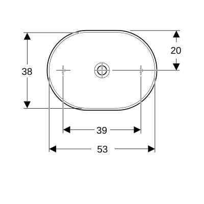 Umywalka 55x40 cm owalna nablatowa biała 500774012 Geberit Variform