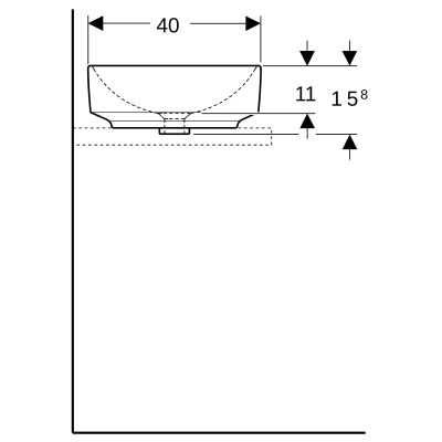 Umywalka 55x40 cm owalna nablatowa biała 500774012 Geberit Variform
