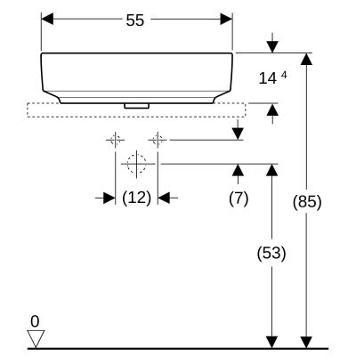 Umywalka 55x40 cm owalna nablatowa biała 500774012 Geberit Variform