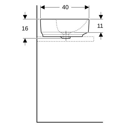Umywalka 50x40 cm owalna nablatowa biała 500775012 Geberit Variform