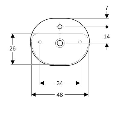 Umywalka 50x40 cm owalna nablatowa biała 500775012 Geberit Variform