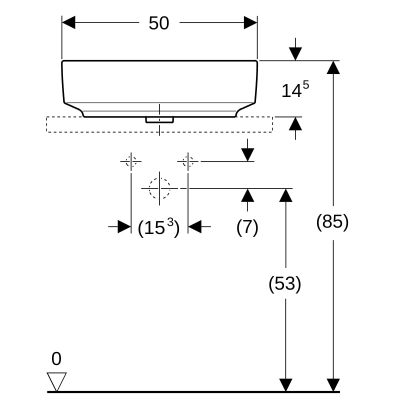 Umywalka 50x40 cm owalna nablatowa biała 500775012 Geberit Variform