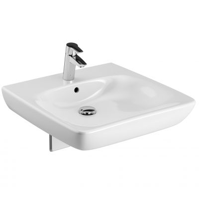 Umywalka 55x55 cm kwadratowa ścienna dla niepełnosprawnych biała 501461007 Geberit Selnova Compact