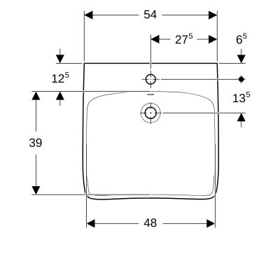 Umywalka 55x55 cm kwadratowa ścienna dla niepełnosprawnych biała 501461007 Geberit Selnova Compact
