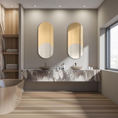 Lustro 60x110 cm owalne srebrny-złoty TOSCARGOLD60x110 Guarda Carini