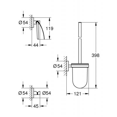 Zestaw akcesoriów 3w1 starlight chrome 40407001 Grohe Essentials