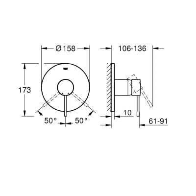 Bateria prysznicowa podtynkowa starlight chrome 24057001 Grohe Essence