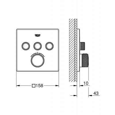 Bateria wannowo-prysznicowa podtynkowa termostatyczna starlight chrome 29126000 Grohe Grohtherm SmartControl