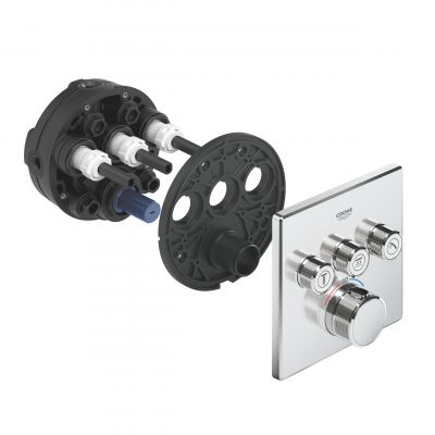 Bateria wannowo-prysznicowa podtynkowa termostatyczna starlight chrome 29126000 Grohe Grohtherm SmartControl