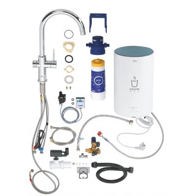 Bateria kuchenna stojąca starlight chrome 30083001 Grohe Red