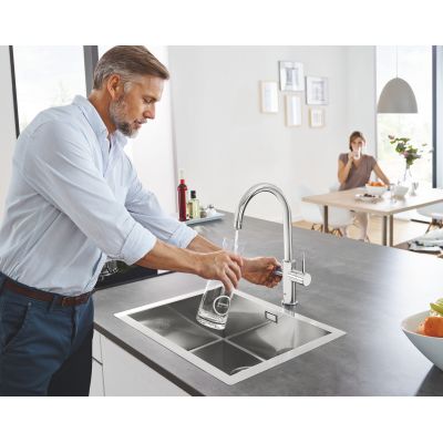 Bateria kuchenna z filtrem stojąca starlight chrome 31455001 Grohe Blue