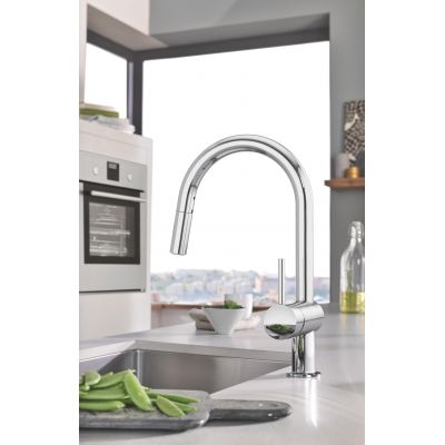 Bateria kuchenna stojąca starlight chrome 32321002 Grohe Minta
