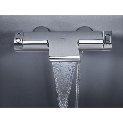 Bateria wannowo-prysznicowa ścienna termostatyczna chrom 34174001 Grohe Grohtherm